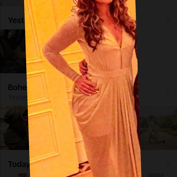 Gorgeous gold / Semi sheer chiffon Maxi Dress - Picture 2 of 5